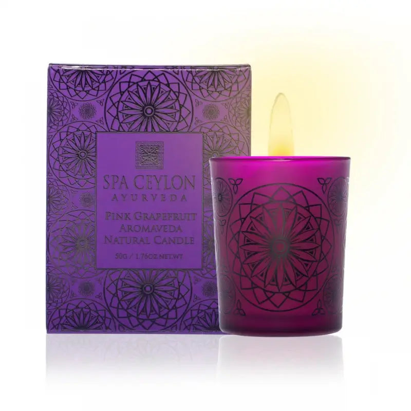 Pink grapefruit aromaveda natural candle 50g